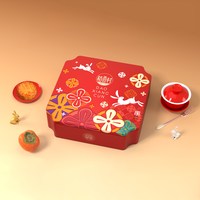 稻香村 12饼6味 600g 喜庆团圆月饼礼盒
