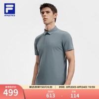 FILA 男子针织短袖POLO衫 冰海蓝 L