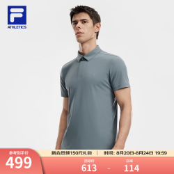 FILA 男子针织短袖POLO衫 冰海蓝 L
