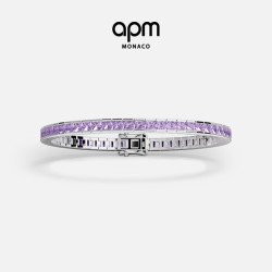 APM Monaco Lumiere密镶网球手链紫色手饰百搭叠戴生日送女友七夕情人节礼物