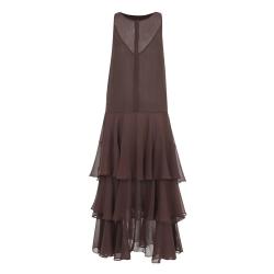 Massimo Dutti 气质显瘦褶皱荷叶边雪纺连衣裙