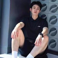 李宁 运动t恤男士时尚休闲透气polo衫男式运动翻领短袖上衣男