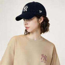 NEW ERA MLB灯芯绒大标弯檐棒球帽简约百搭男女同款920帽子
