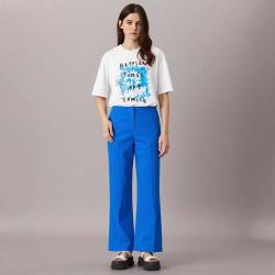 Massimo Dutti 女极简纯色光泽缎面感休闲百搭亮眼时尚直筒喇叭长裤