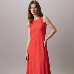 Massimo Dutti 女式时尚简约纯色露背休闲无袖连衣裙