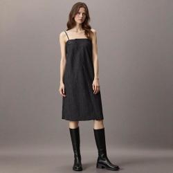 Massimo Dutti 时尚高级不规则设计感牛仔裙舒适宽松吊带连衣裙