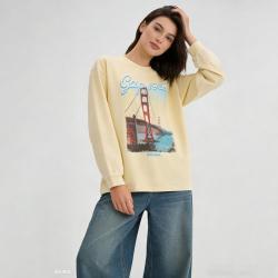 Gap 男女装2026春季款复古水洗印花宽松长袖T恤休闲上衣854274