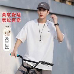 李宁 运动t恤男子夏季时尚休闲百搭短袖透气舒适文化衫上衣