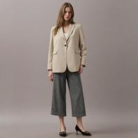 限尺码：Massimo Dutti 女式轻奢高级感轻熟风纯色带垫肩长袖休闲西服