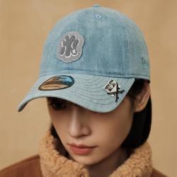 NEW ERA MLB男女百搭NY贴布牛仔棒球帽潮流弯檐帽子潮
