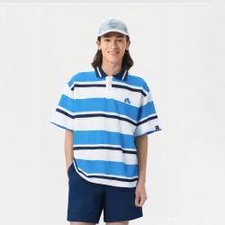 Gap 夏款男女装珠地撞色条纹短袖polo衫727965