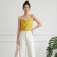 Massimo Dutti 女式时尚摩登休闲风性感露背一字领吊带衬衫背心