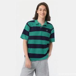 Gap 男女装夏季款logo重磅纯棉条纹polo短袖T恤宽松727619
