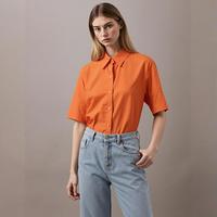 限尺码：Massimo Dutti 女士醋酯纤维翻领短袖衬衫