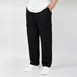 NEW ERA 纯色休闲百搭中腰松紧直筒工装裤男女同款
