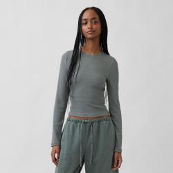 Gap 女装2026春季款棉莫代尔混纺合身针织长袖T恤弹力美版874457