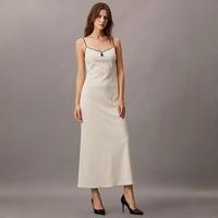 Massimo Dutti 缎面镶边吊带连衣裙