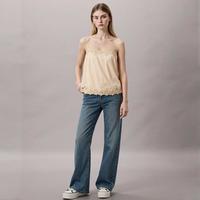 Massimo Dutti 女式时尚气质款刺绣镂空设计一字领吊带背心衬衫