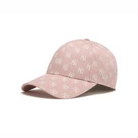 NEW ERA MLB粉色满印刺绣棒球帽男女情侣同款百搭弯檐帽子潮