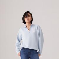 Levi's 李维斯女士宽松美式复古ins风浅色加绒套头半开门襟卫衣