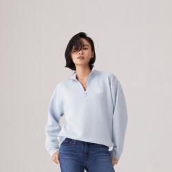 Levi's 李维斯女士宽松美式复古ins风浅色加绒套头半开门襟卫衣