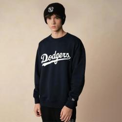 NEW ERA MLB刺绣logo罗纹圆领套头美式卫衣男女同款情侣款