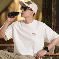 吉普 高品质纯棉短袖T恤男士打底衫体恤夏季圆领正肩潮牌短袖上衣男装