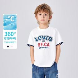 Levi's 26夏款男童短袖李维斯童装短T学院风印花设计透气儿童短袖T恤