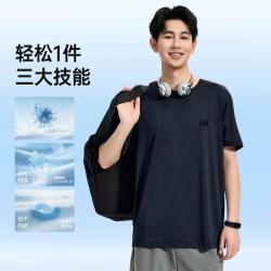 361° 男式T恤短袖圆领T恤男式舒适清爽休闲圆领短T恤
