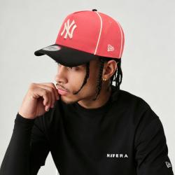 NEW ERA MLB刺绣大标拼接色弯檐棒球帽男女同款940帽子