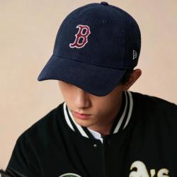 NEW ERA MLB刺绣字母中标潮流百搭弯檐帽情侣款940帽子