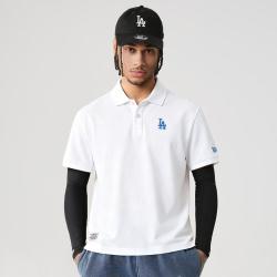 NEW ERA 夏款MLB简约POLO衫短袖LA字母刺绣男女休闲百搭潮