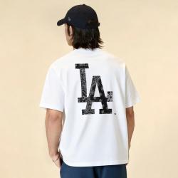NEW ERA 夏季MLB NY/LA腰果花印花设计男女款T恤短袖