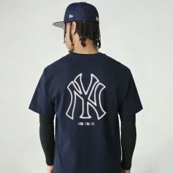 NEW ERA 夏季款MLB短袖T恤圆领宽松霓虹印花透气男女休闲百搭潮