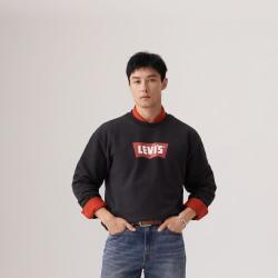 Levi's 商场同款Levi's李维斯男士美式复古LOGO印花宽松圆领卫衣0018N