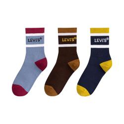Levi's 男女童中长款袜中大童小童3双装儿童袜子(5-12岁)