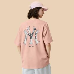 NEW ERA 夏季MLB美式短袖T恤男女同款NY背面印花t恤上衣潮
