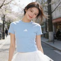 adidas 女士经典圆领修身T恤