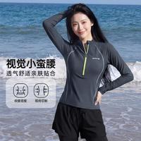 鸿星尔克 泳衣女长袖长裤假两件分体泳装遮肚显瘦休闲运动度假温泉游泳衣