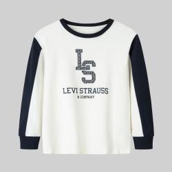 Levi's 线下同款男童舒适休闲时尚长袖T恤李维斯童装儿童印花长T打底衫
