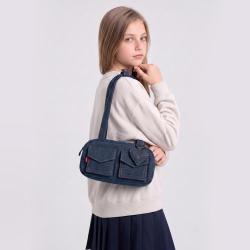 Levi's 儿童单肩包牛仔面料经典百搭中性男女童包包手提包