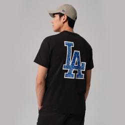 NEW ERA MLB腰果花设计NY/LA男女款潮流百搭短袖T恤情侣白搭潮