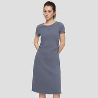 Gap 女装2026夏季款刺绣logo捏褶收腰圆领短袖连衣裙休闲859205