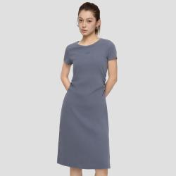 Gap 女装2026夏季款刺绣logo捏褶收腰圆领短袖连衣裙休闲859205