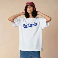 NEW ERA MLB美式LA印花短袖T恤情侣同款宽松休闲圆领t恤潮