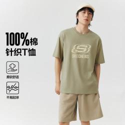 斯凯奇 大LOGO纯棉运动T恤
