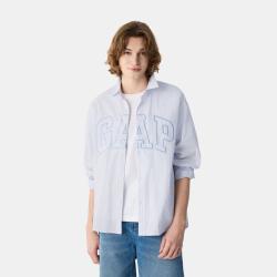 Gap 男女装春款纯棉刺绣logo长袖衬衫宽松休闲上衣723245