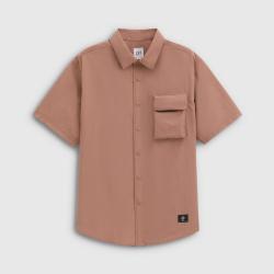 Gap 男装2026夏季款logo绣标工装宽松短袖衬衫休闲上衣854184