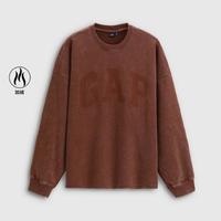 Gap 男女装春秋款logo印花水洗宽松卫衣788672