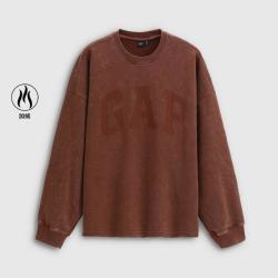 Gap 男女装春秋款logo印花水洗宽松卫衣788672